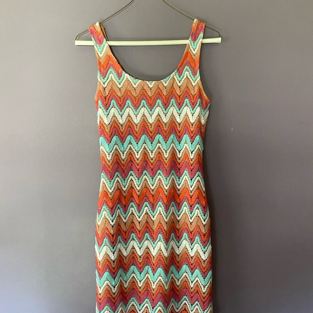 Chevron knit bodycon minidress